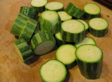 We used Cocozelle Italian zucchini - cool stripes!