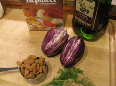 Fresh picked eggplant, dill and parsley form the base of this meal.