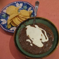 Lime Theme Continues: Black Bean Soup w/ Jalapeño Lime Creme