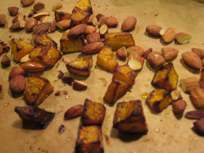 Roasted squash and almonds.