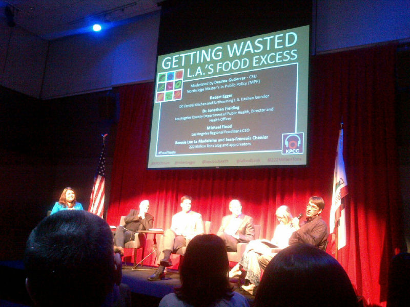Food waste panelists share their work with the audience.