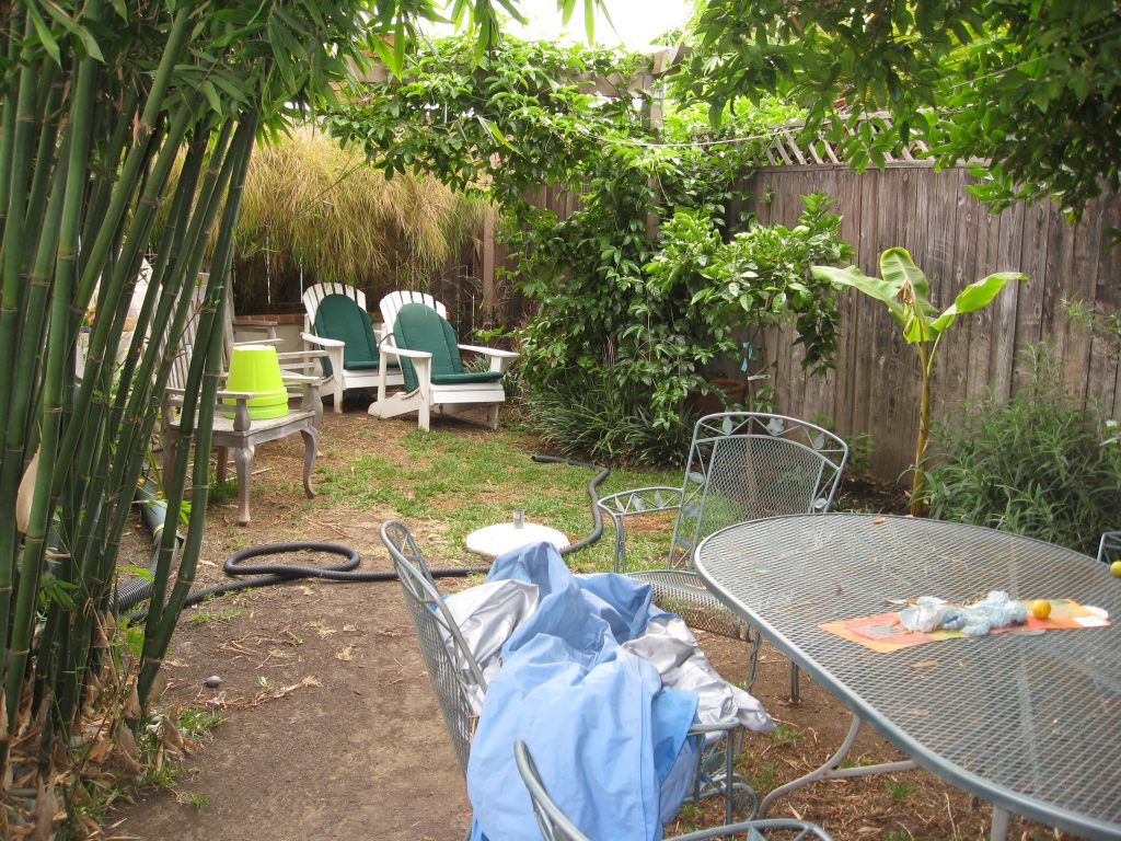 Passionfruit and citrus trees needed taming, and extra furniture needed a home.