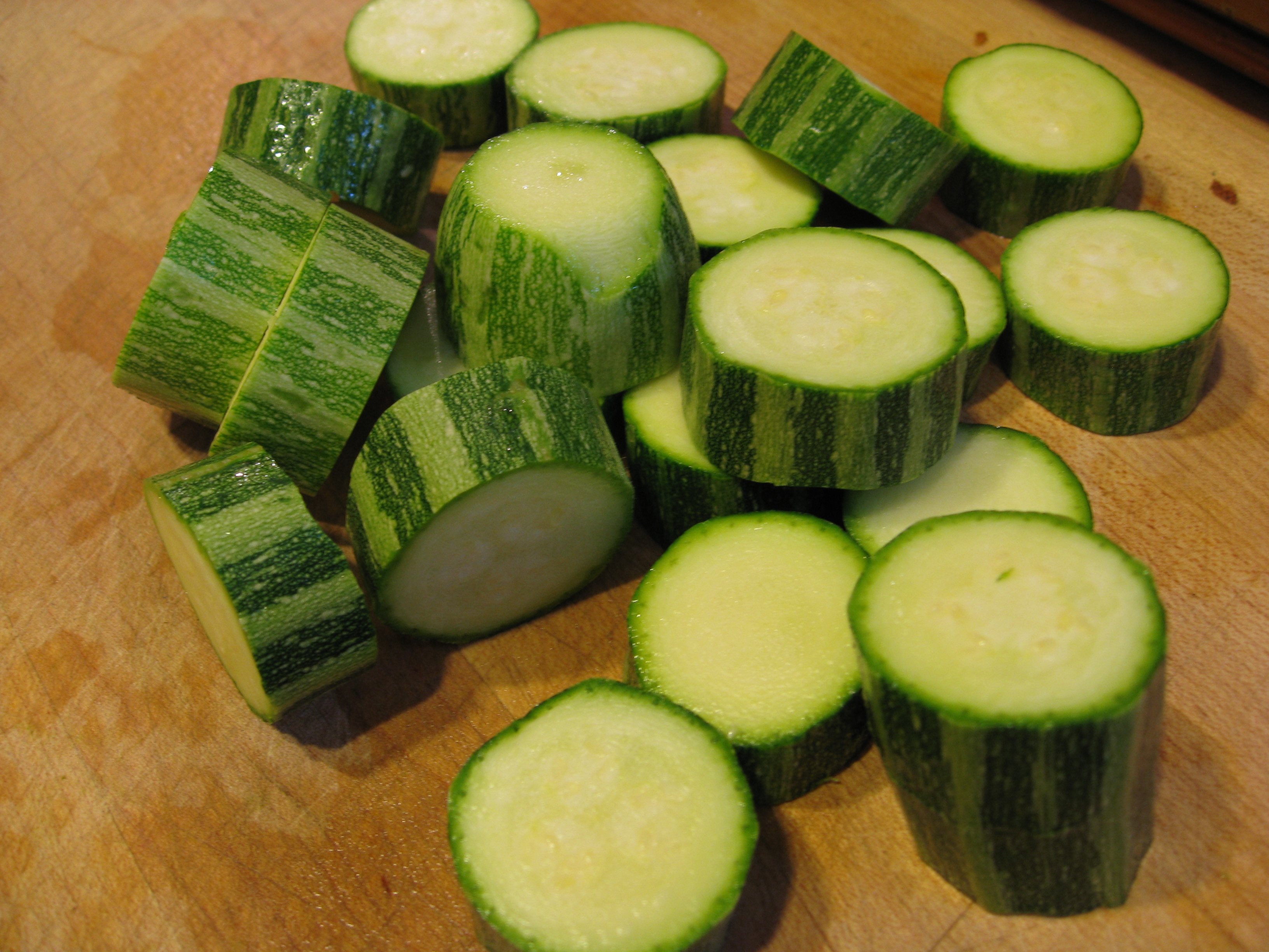 We used Cocozelle Italian zucchini - cool stripes!