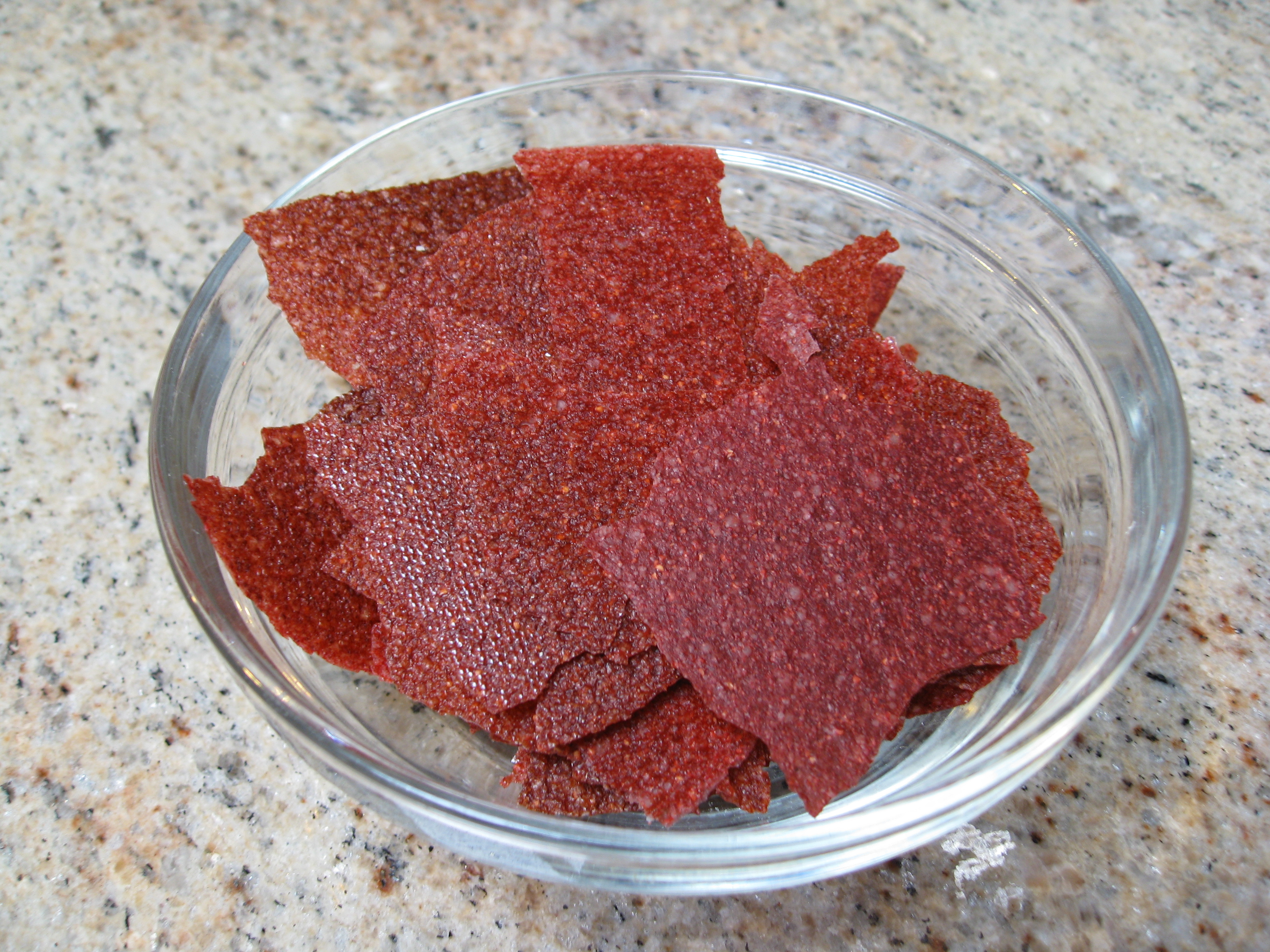 Fruit leather chips