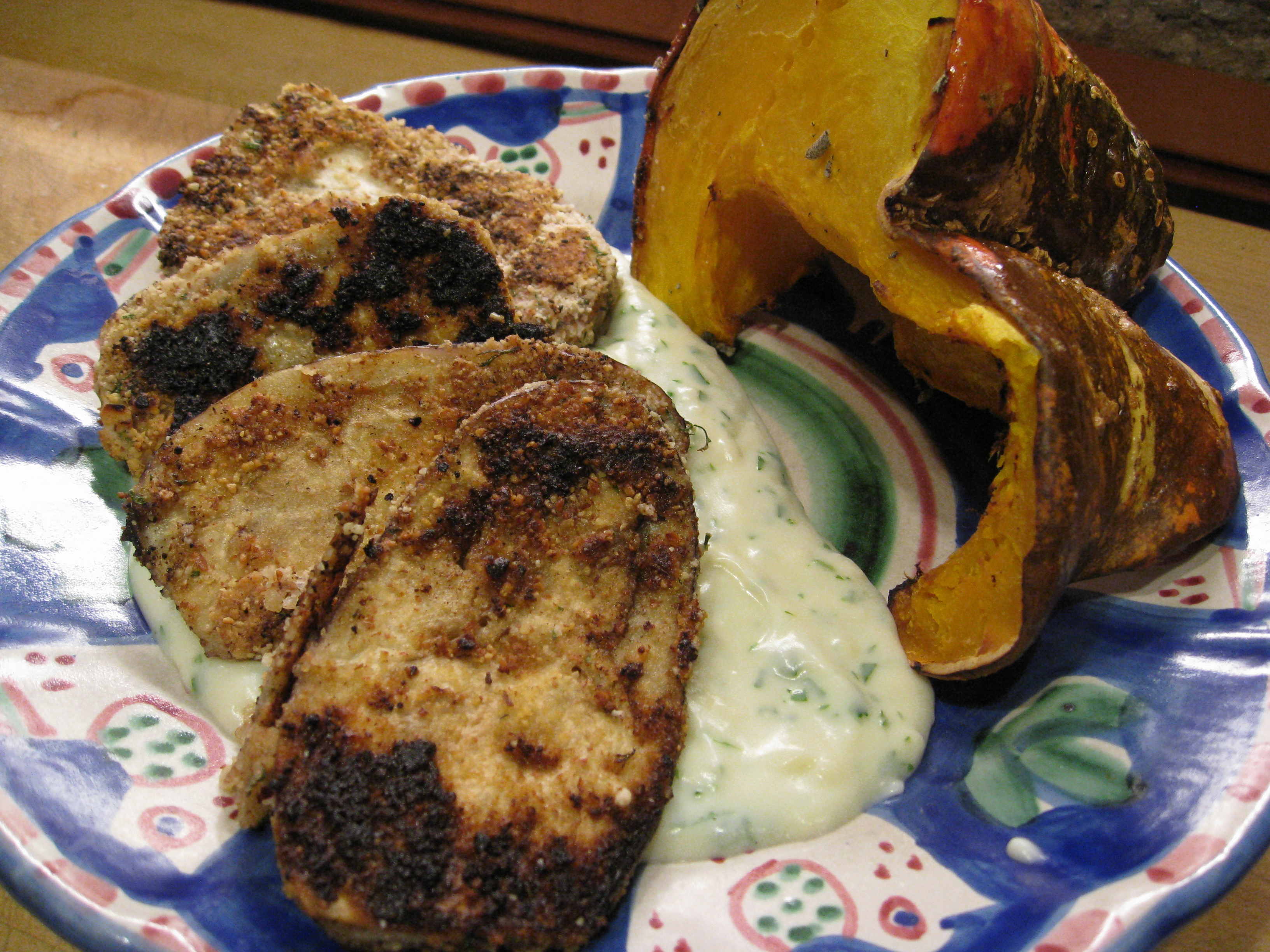 Parsley sauce is great with squash as well as the eggplant.