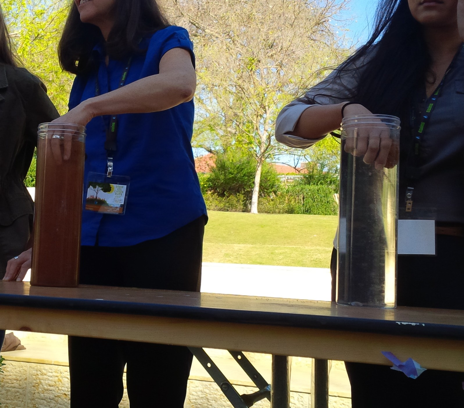 Soil loss demonstrated in two samples. 