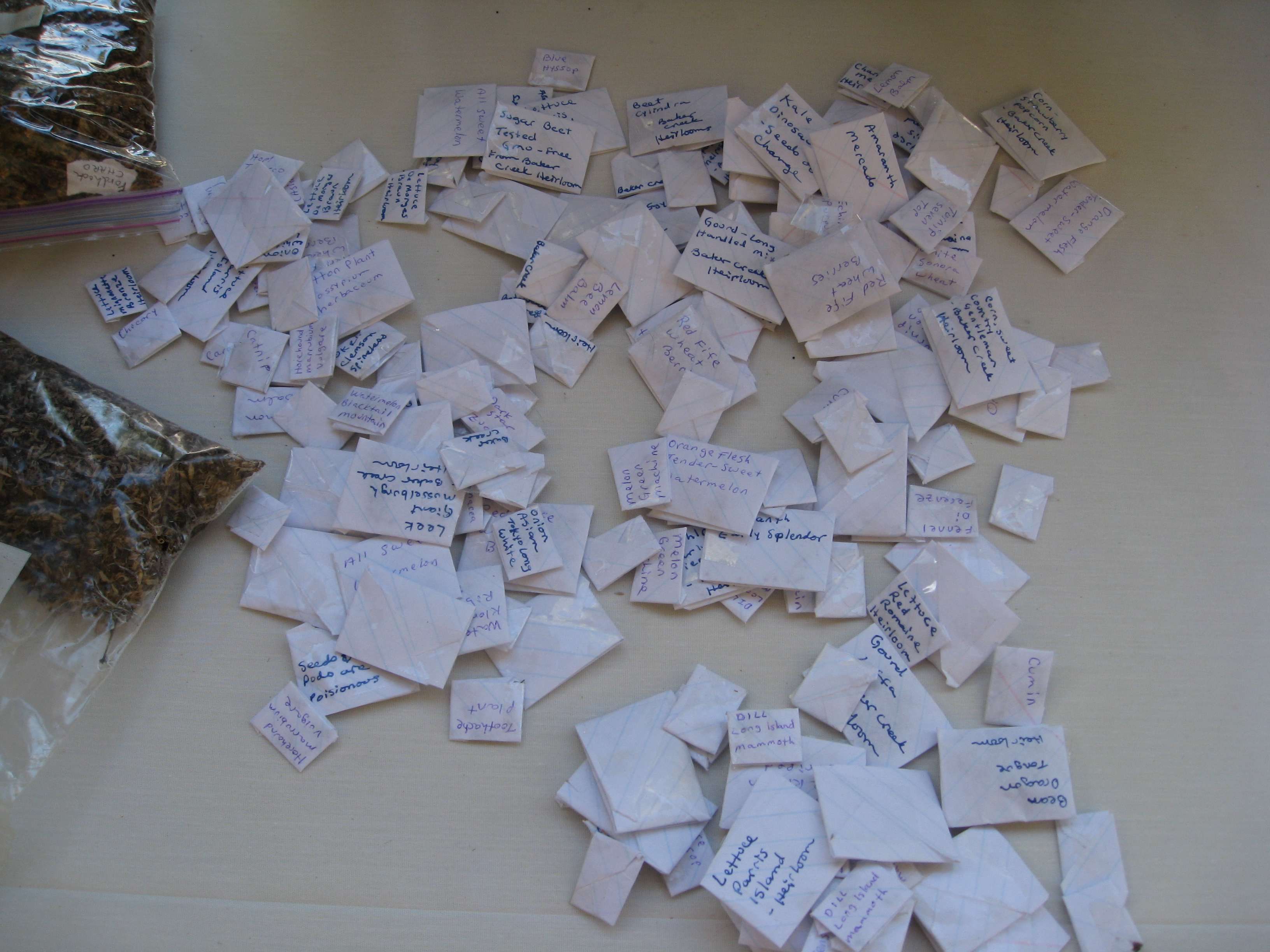 One woman went all out and labeled over 100 different varieties of seeds from her garden. 