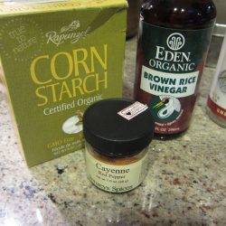 Organic non-GE cornstarch thickens the recipe.