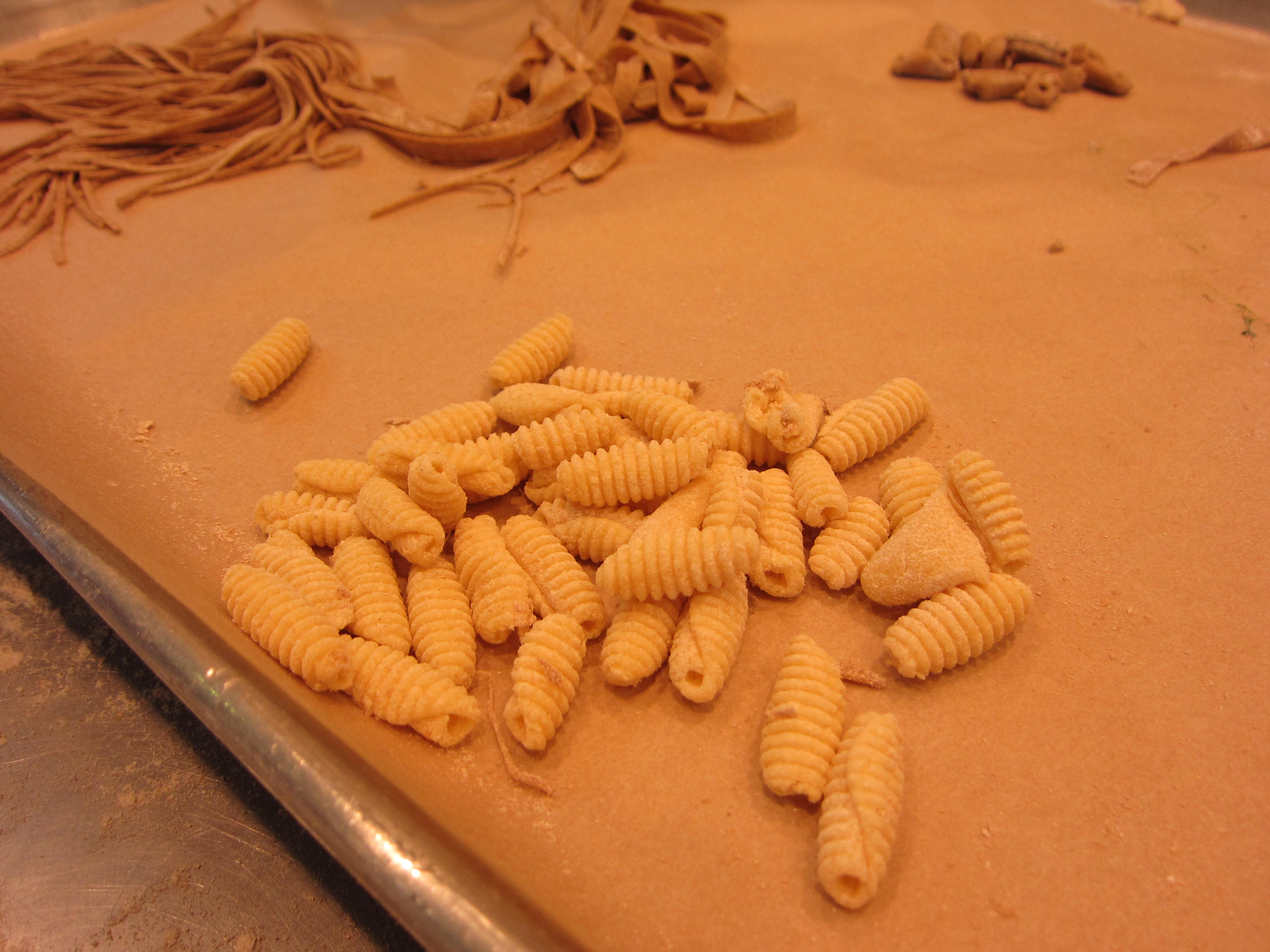 Two different grains used to make pasta that day. We will be trying this with our home-grown Sonora White.