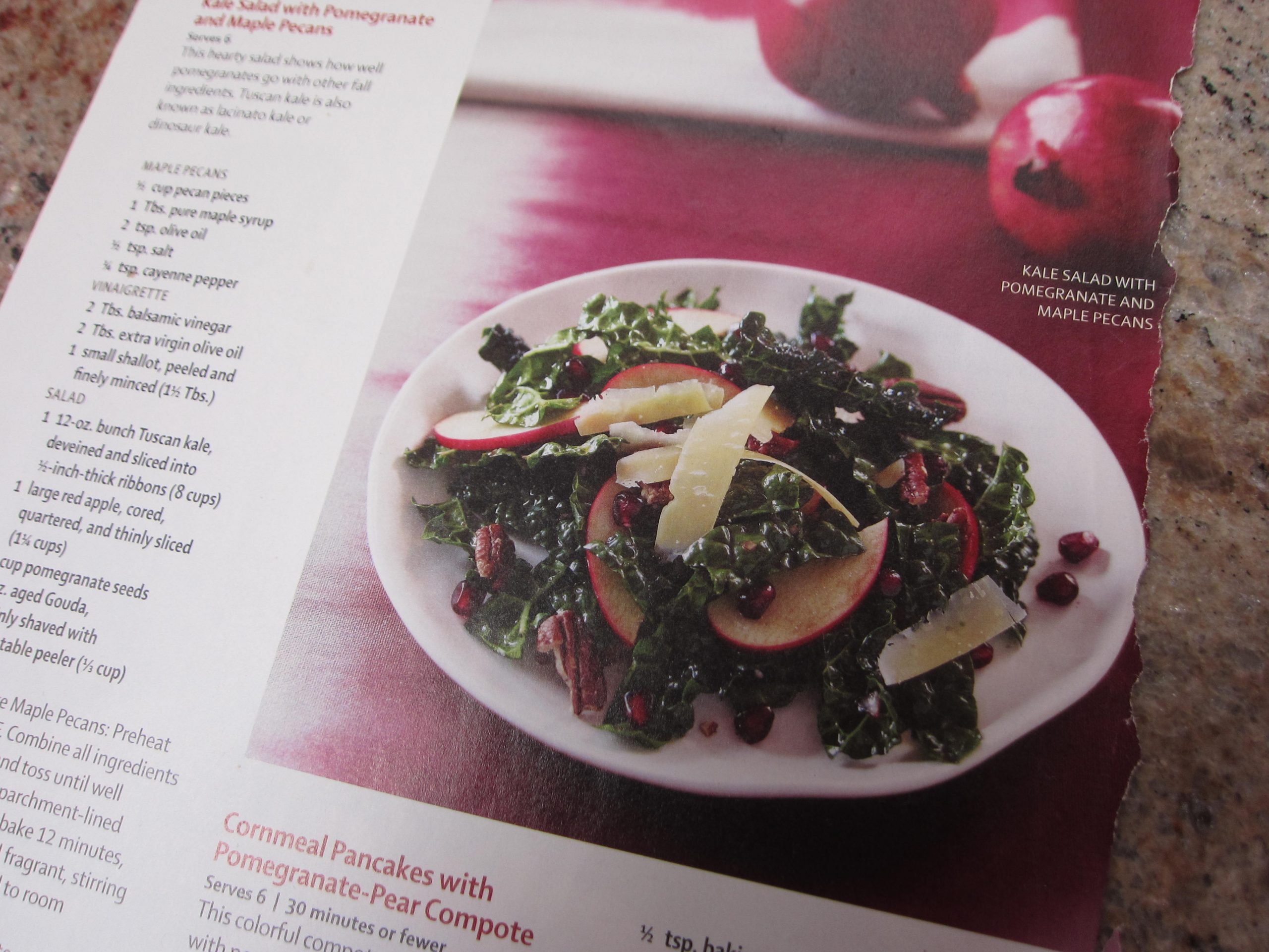 You are currently viewing Recipe: Kale Salad with Pomegranate and Maple Pecans