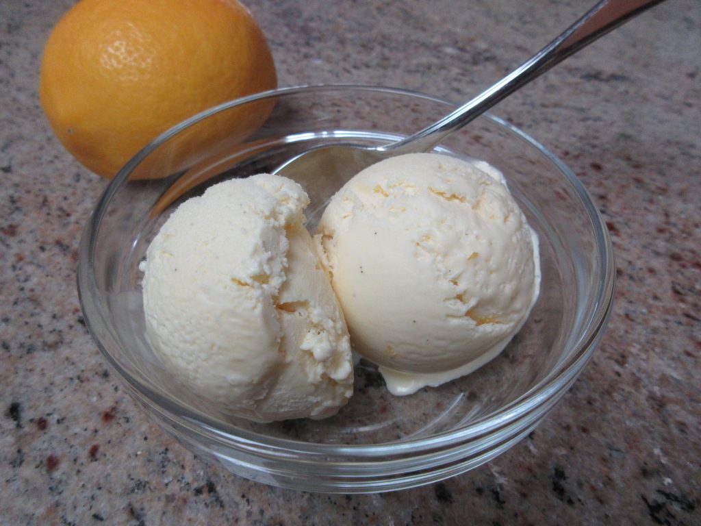 Lemon Cardamom Ice Cream Served