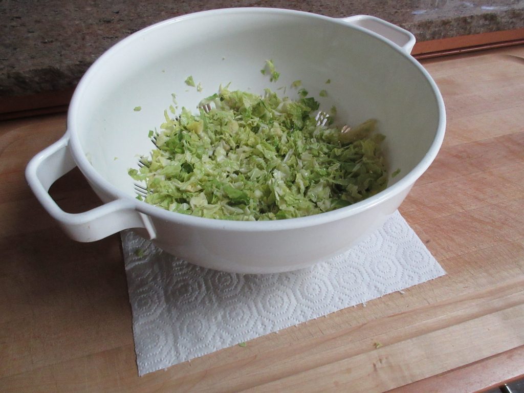 Shredded cabbage with salt