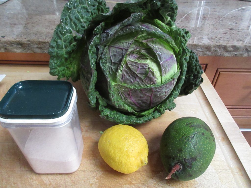 Chilean Cabbage slaw ingredients