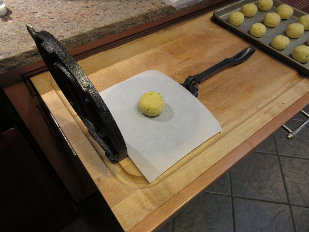 Tortilla press before