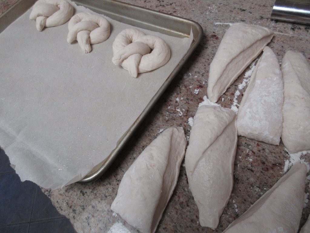 Shaping sourdough pretzels