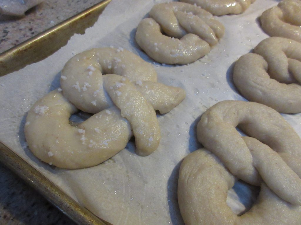 salted sourdough pretzels