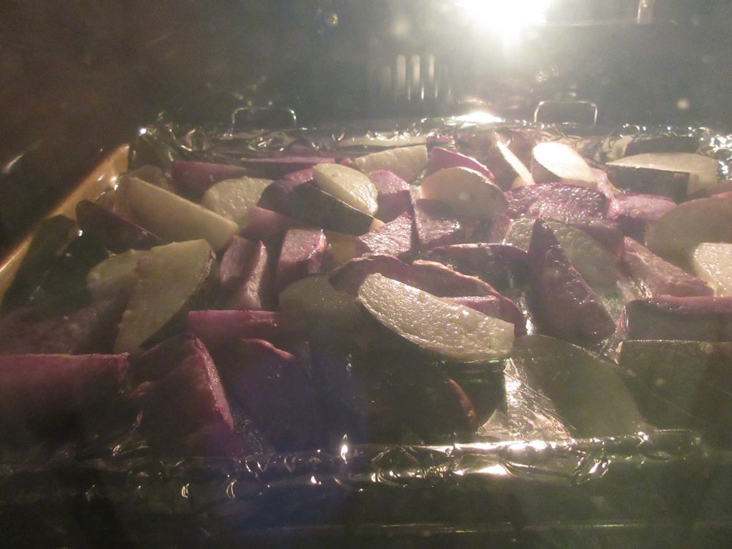roasted radishes baking
