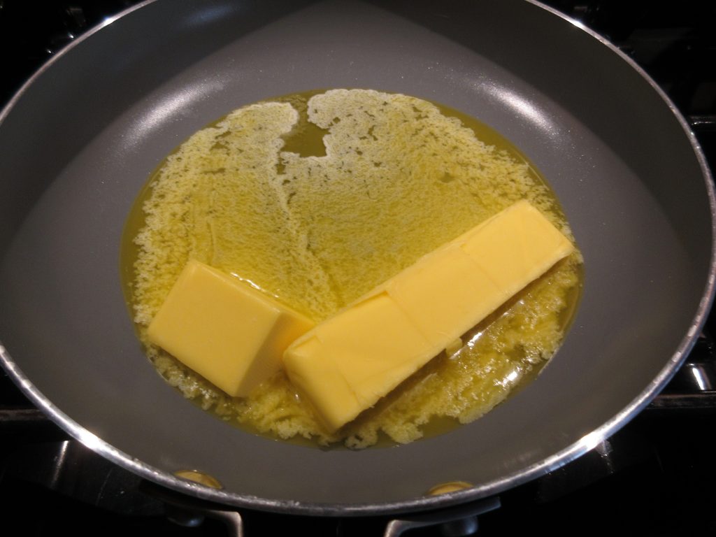 melting butter in a pan