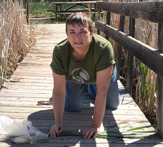 Ellen Zachos foraging