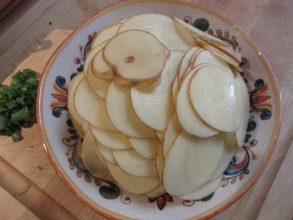 Yukon gold potatoes sliced