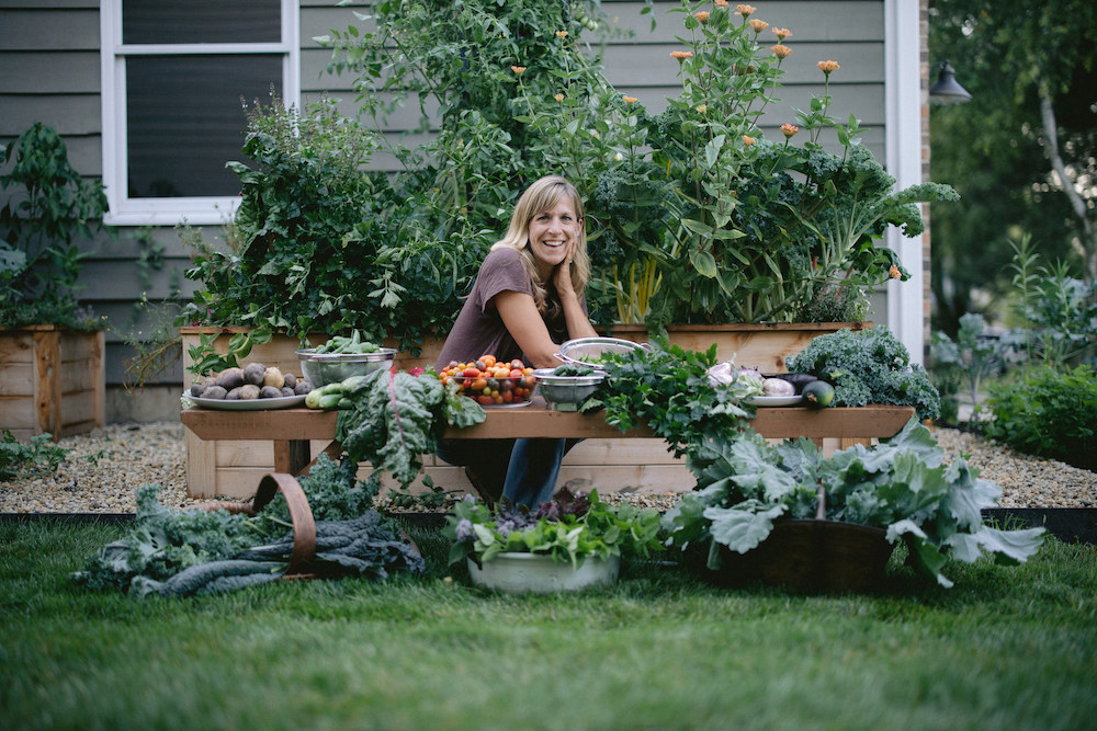 Nicole with her garden