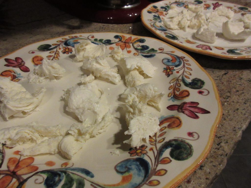 Mozzarella on plates