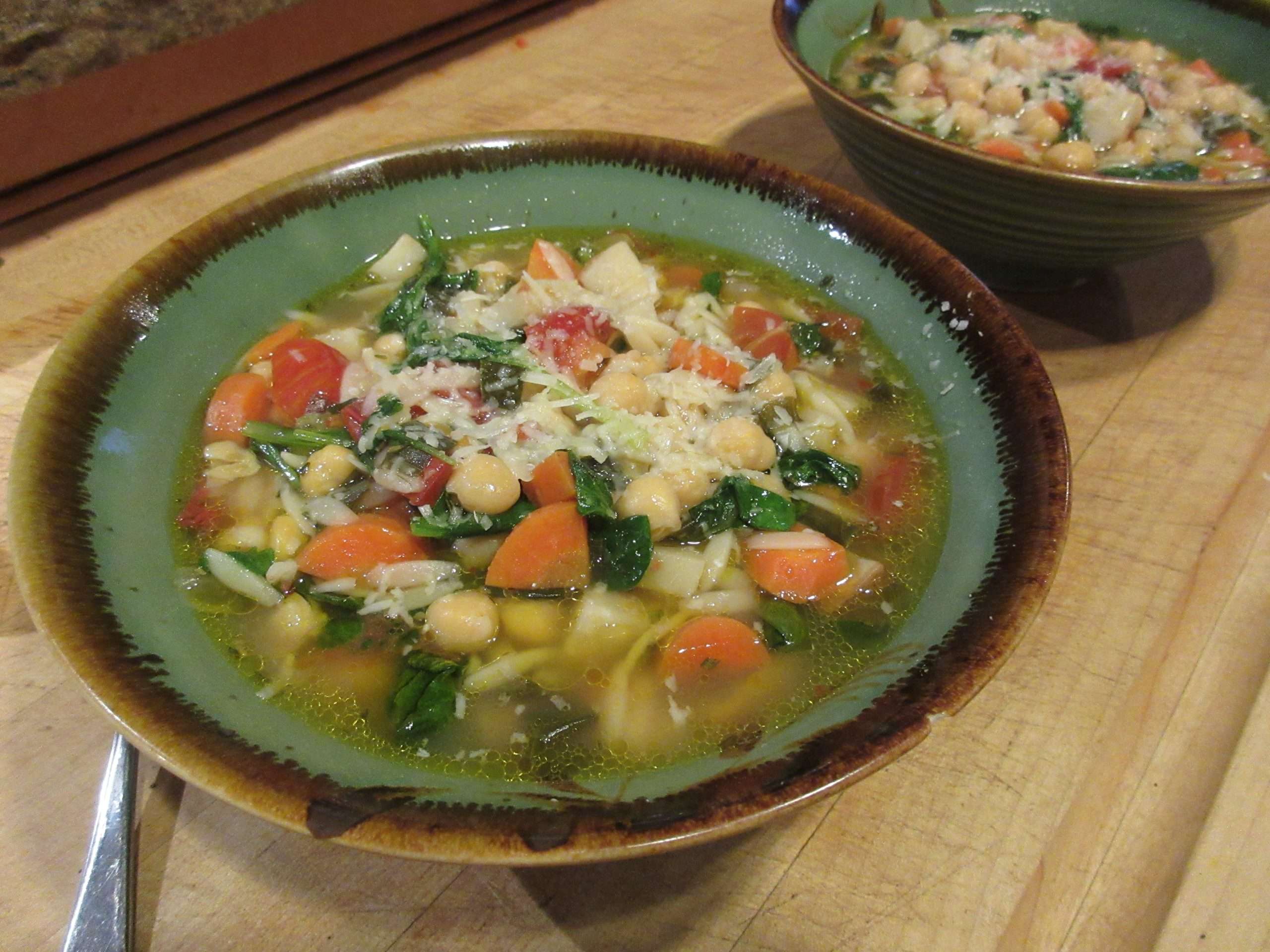 Read more about the article Recipe: Chickpea Stew with Orzo and Mustard Greens